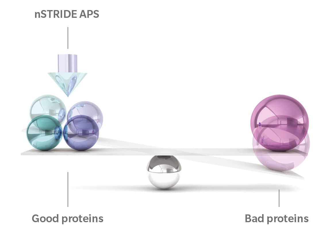nStride APS graphic balancing good and bad proteins